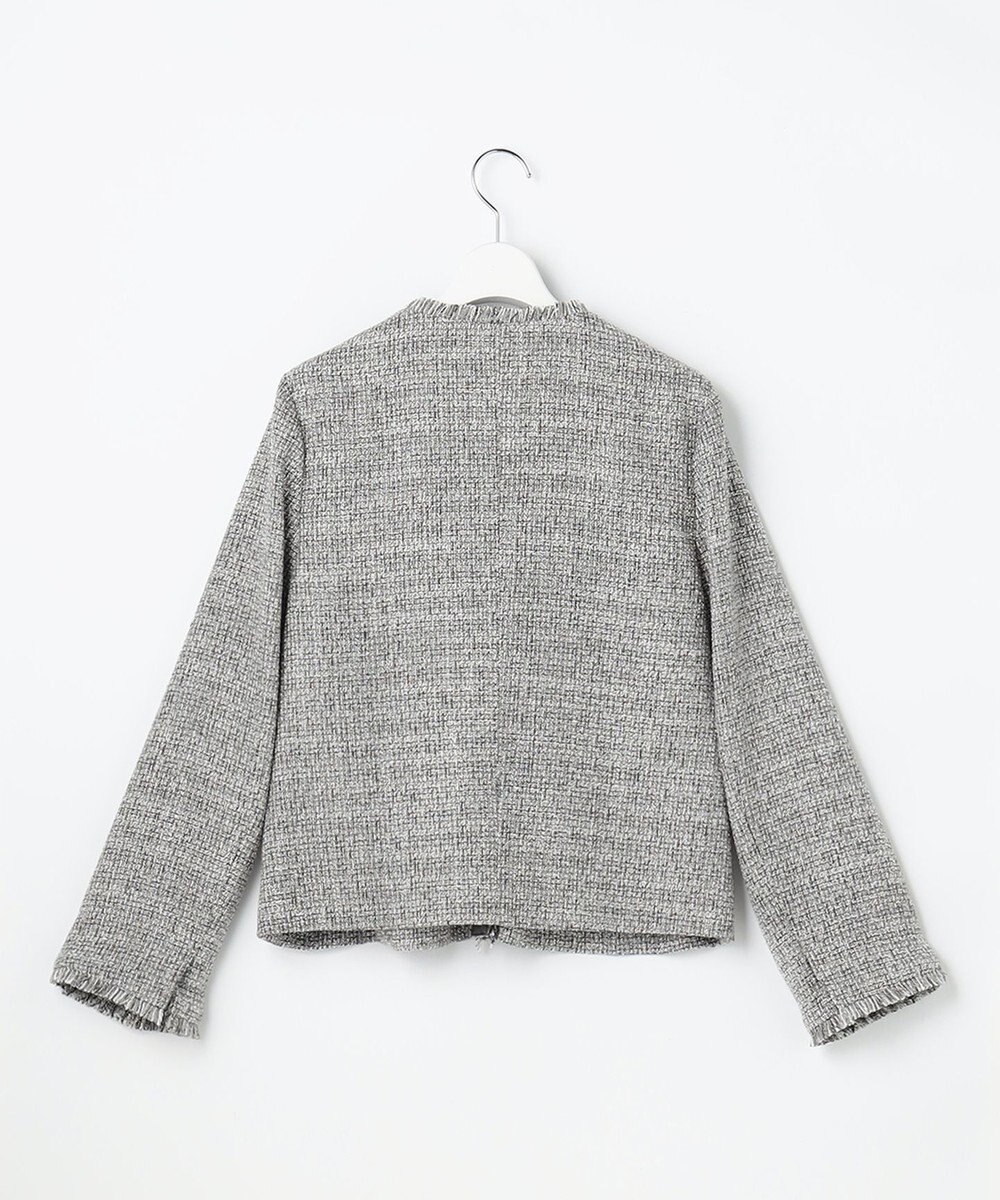 自由区 L 【17号サイズまで展開・カタログ掲載】ライトミックスツイード ジャケット 