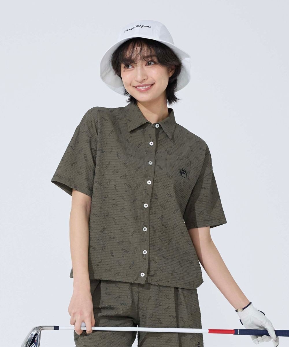 FILA GOLF／marie claire 【FILA GOLF】 ブランドロゴプリント半袖シャツ 
