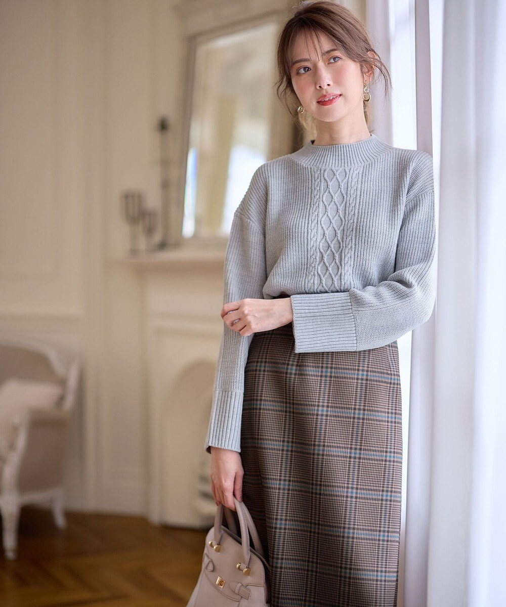 ANY SIS 【洗える】スフレアランパターン ニット 