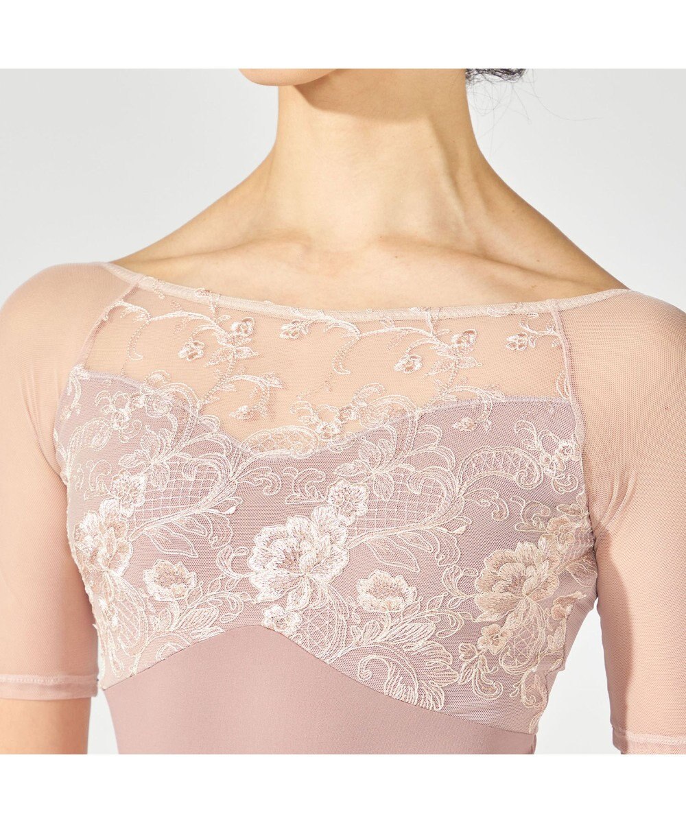 Chacott 【Nela ライン】ハーフスリーブレオタード 