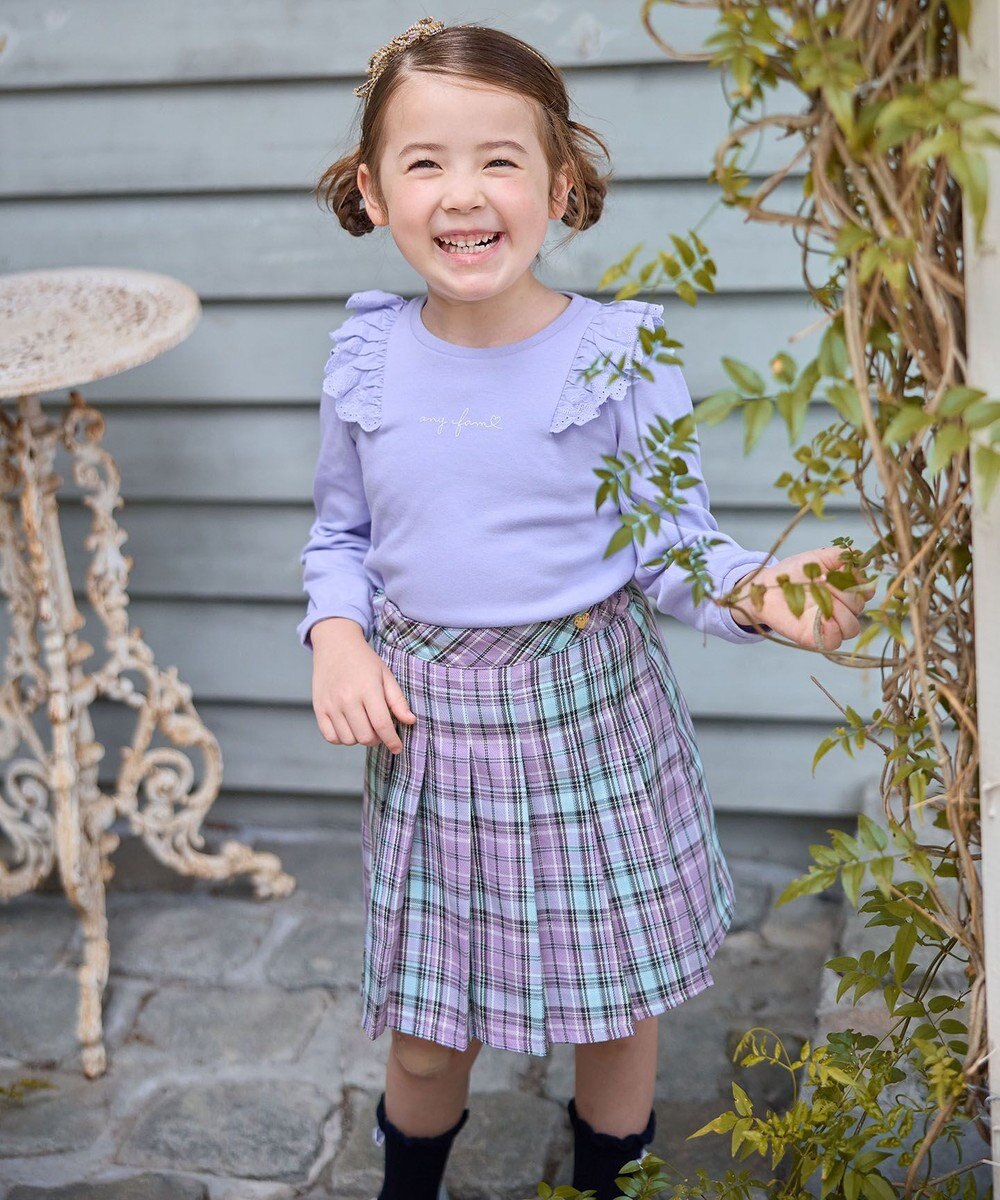 ANY KIDS 肩レース長袖Tシャツ 