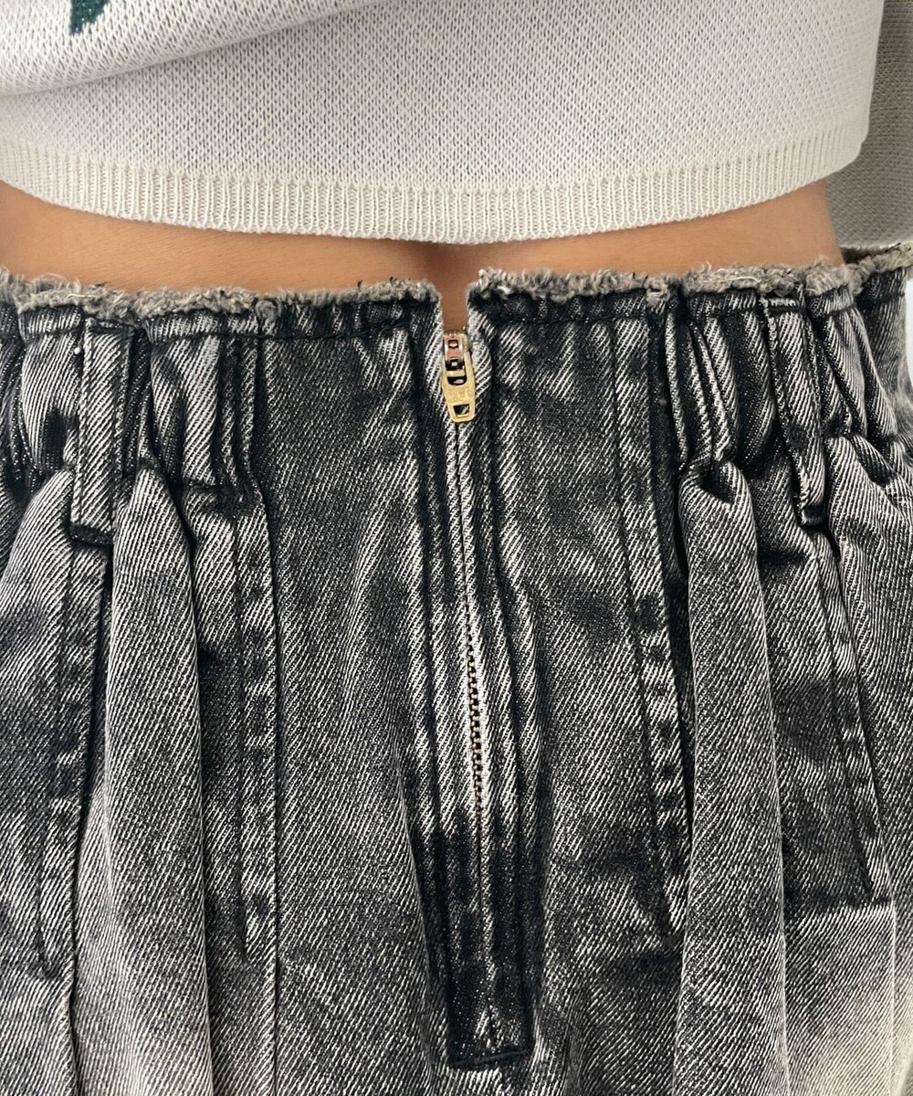 WEGO ヴィンテージウォッシュプリーツスカパン 