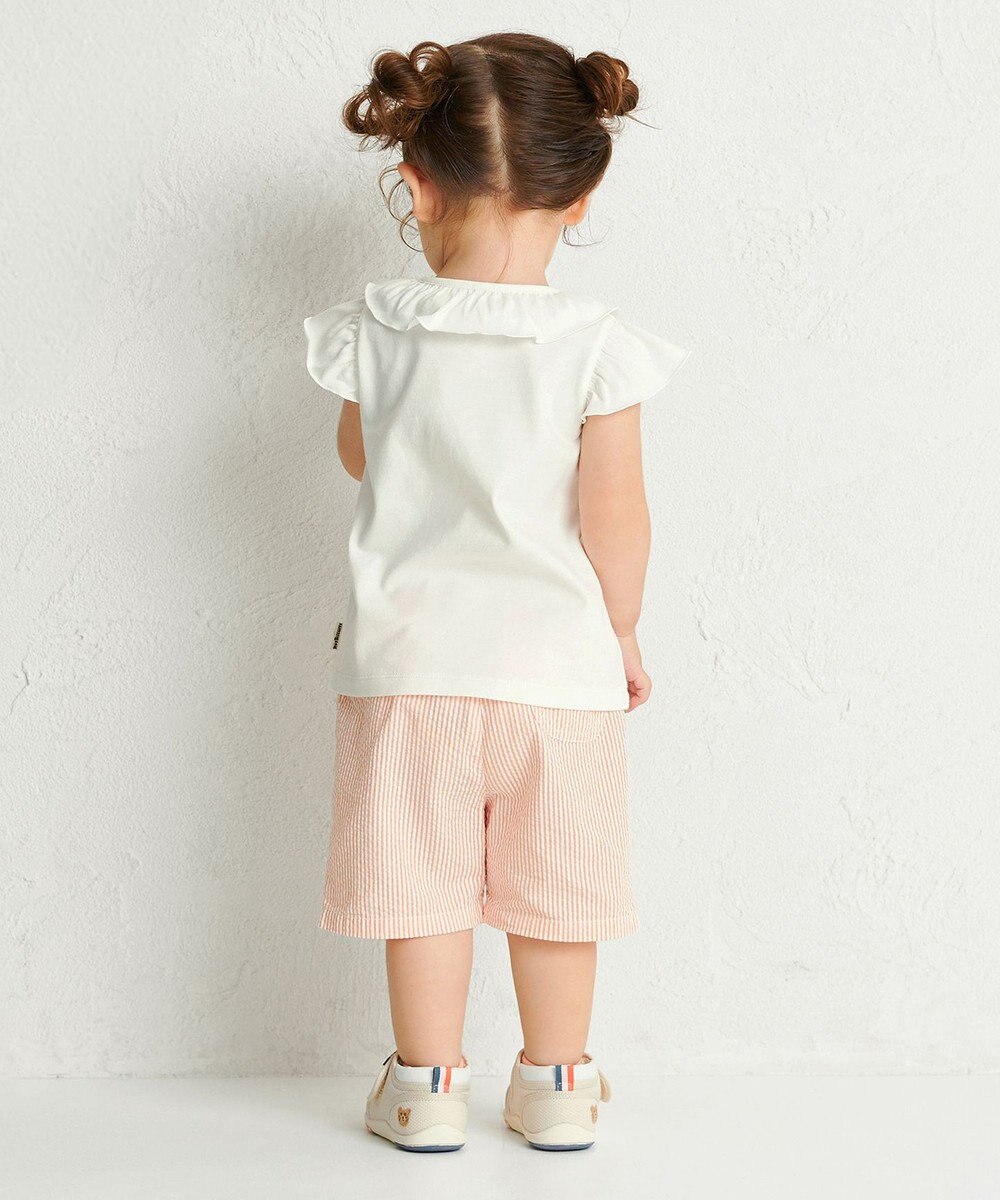 MIKI HOUSE HOT BISCUITS 【70-110cm】 天竺素材 フリル 半袖Tシャツ 