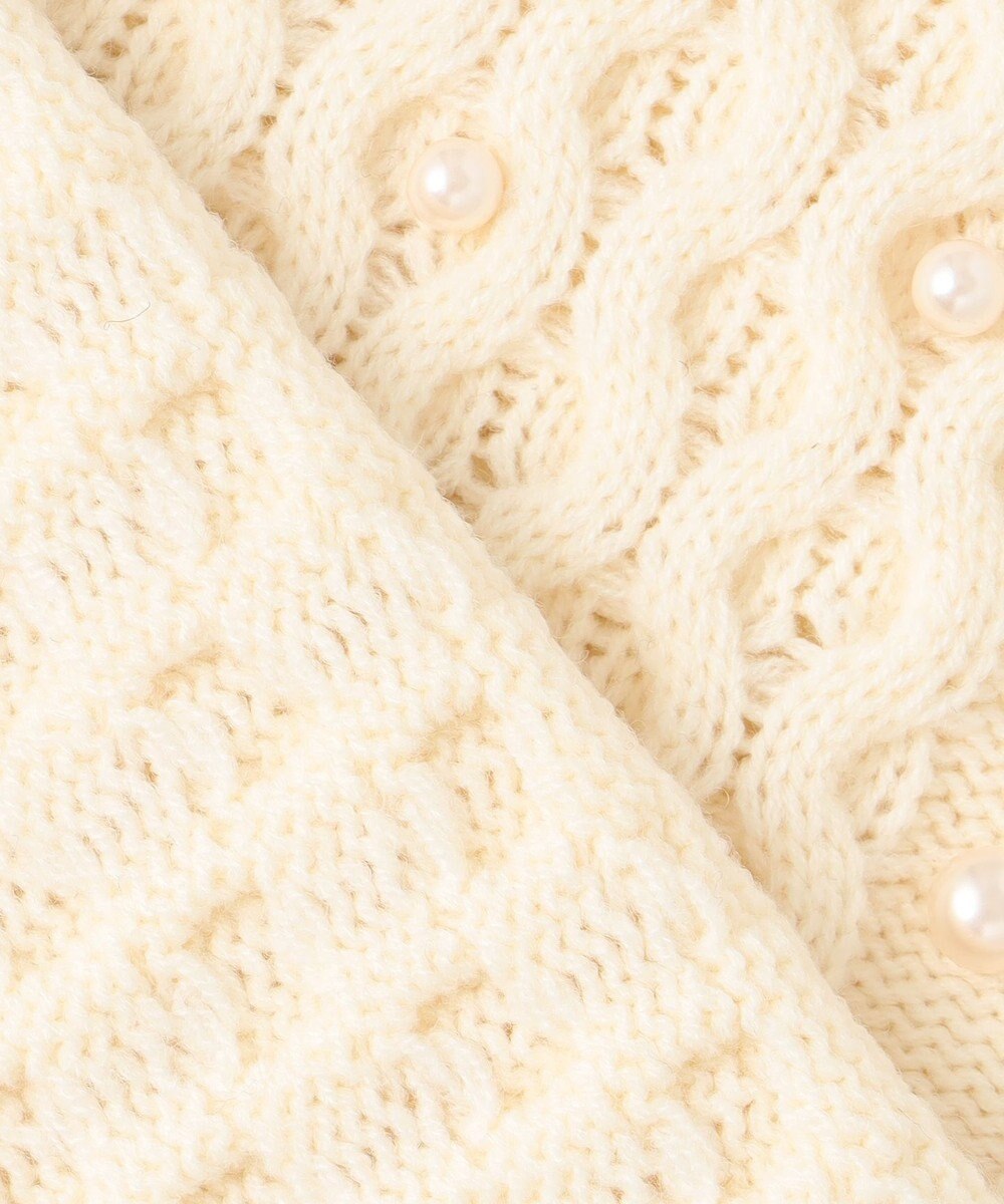 組曲 【WEB限定】パール釦ケーブル ニット 