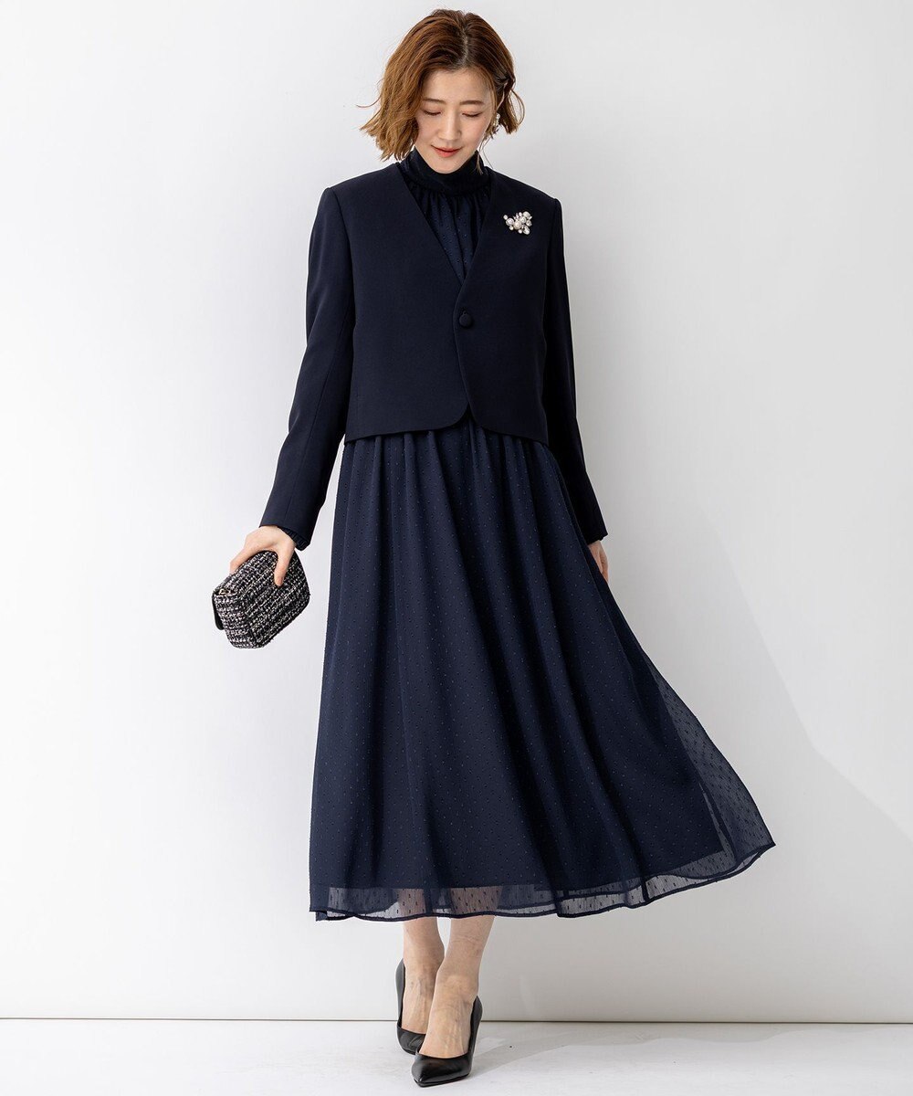 23区 【好評につき一部追加予約/APPLAUDIR】ドットクレープシフォン ドレス 