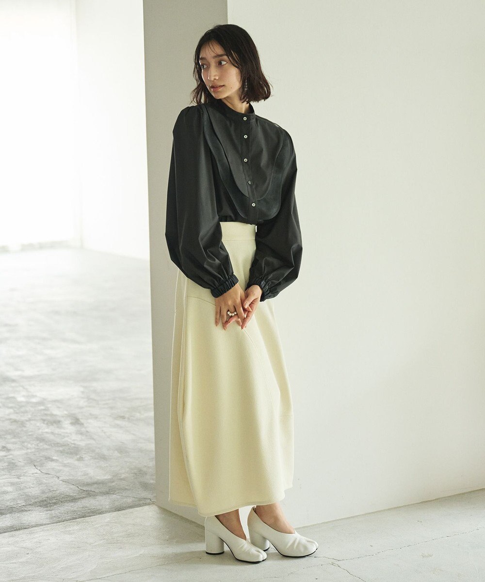 #Newans 【洗濯機可能】ウェイビービブデザインブラウス 