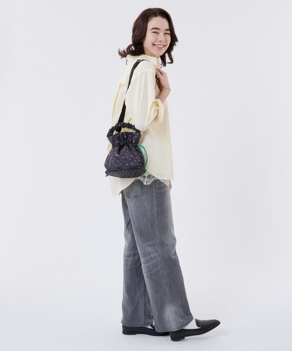 LeSportsac GH DRAWSTRING XBODY/ブリスドット/グリーンコード 