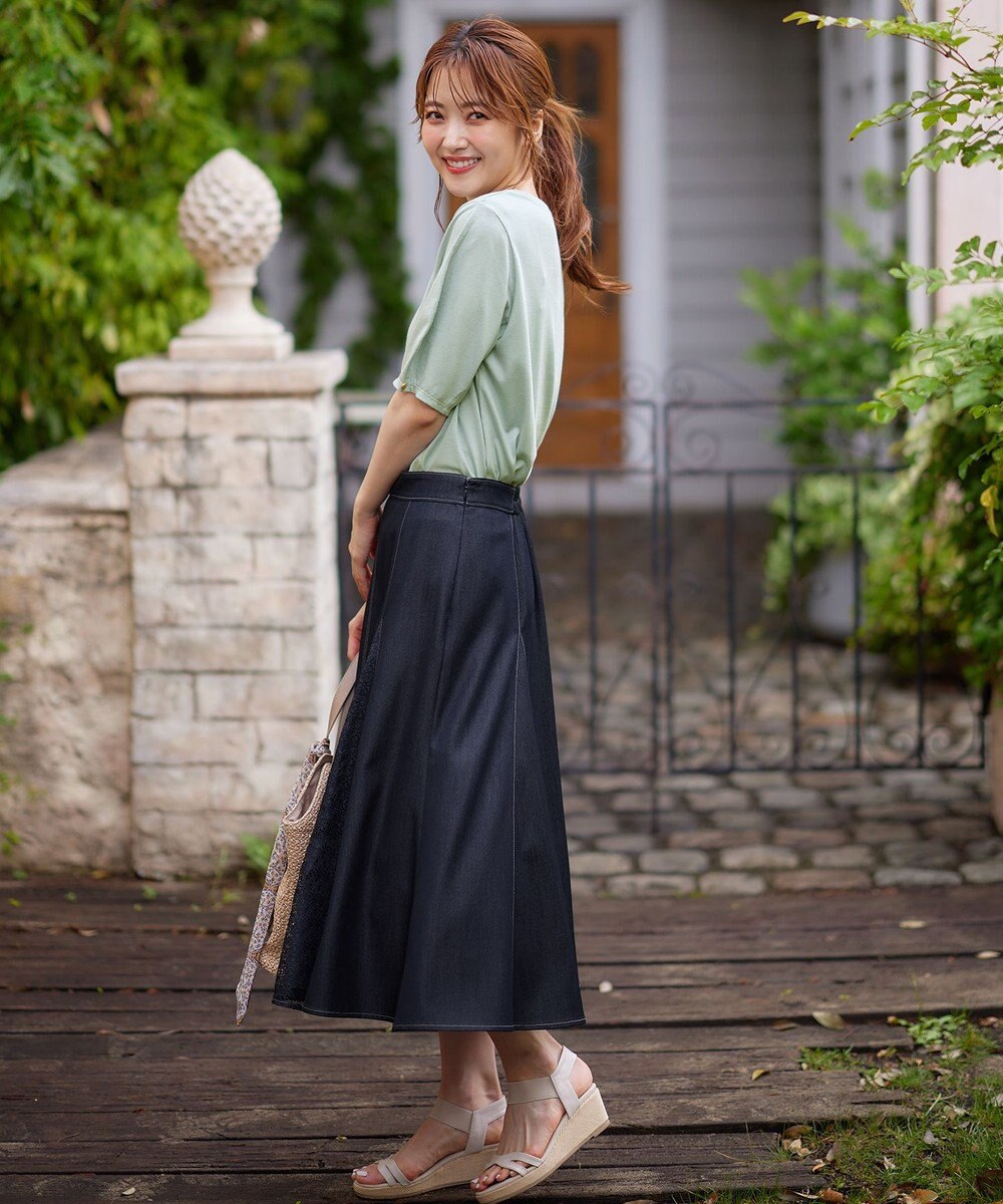 ANY SIS 【汗ジミ防止・UVケア】アーモンドスリーブ カットソー 