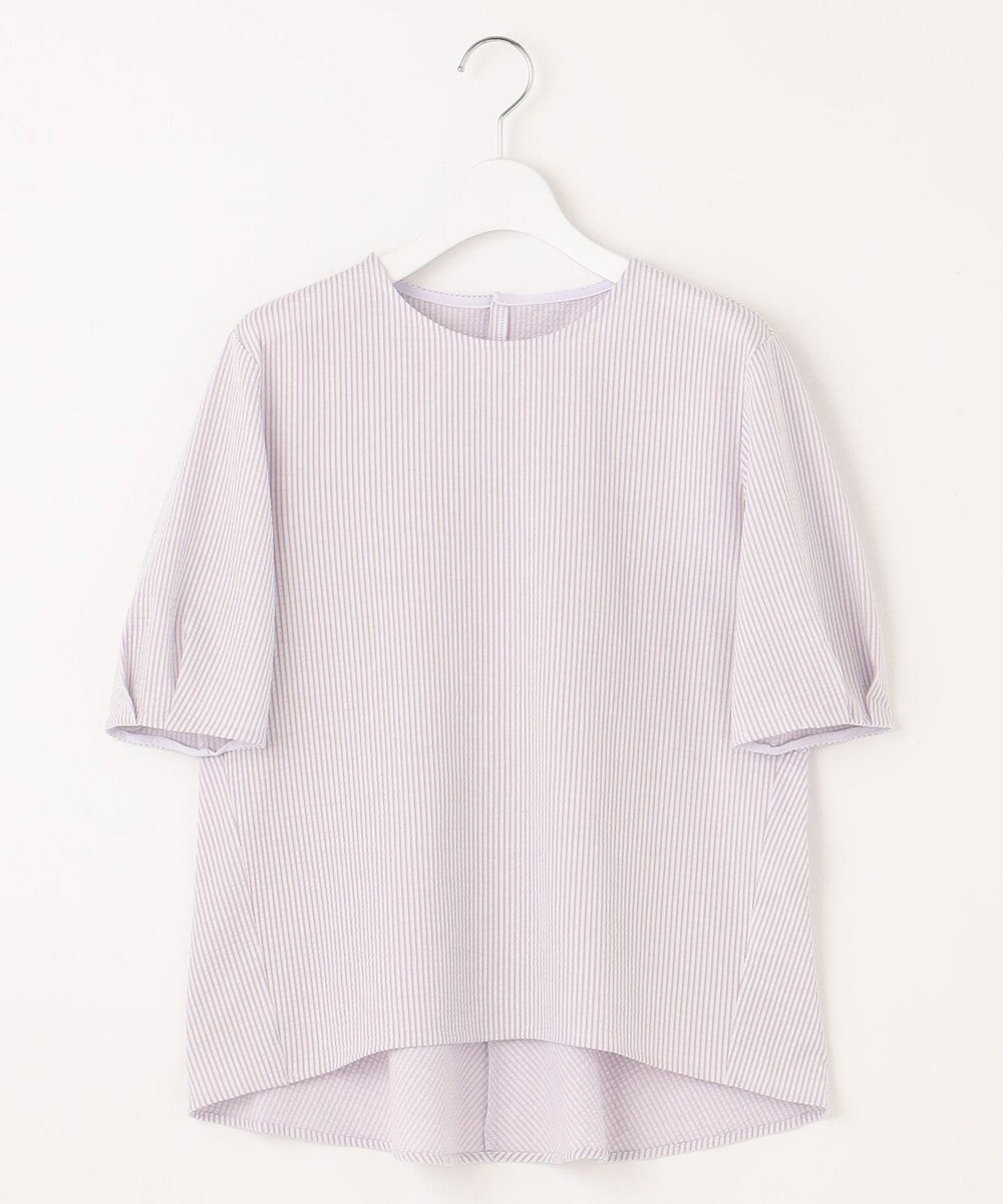 J.PRESS LADIES 【WEB限定カラーあり・抗菌消臭・吸水速乾】サッカージャージー 5分袖 ペプラム カットソー 