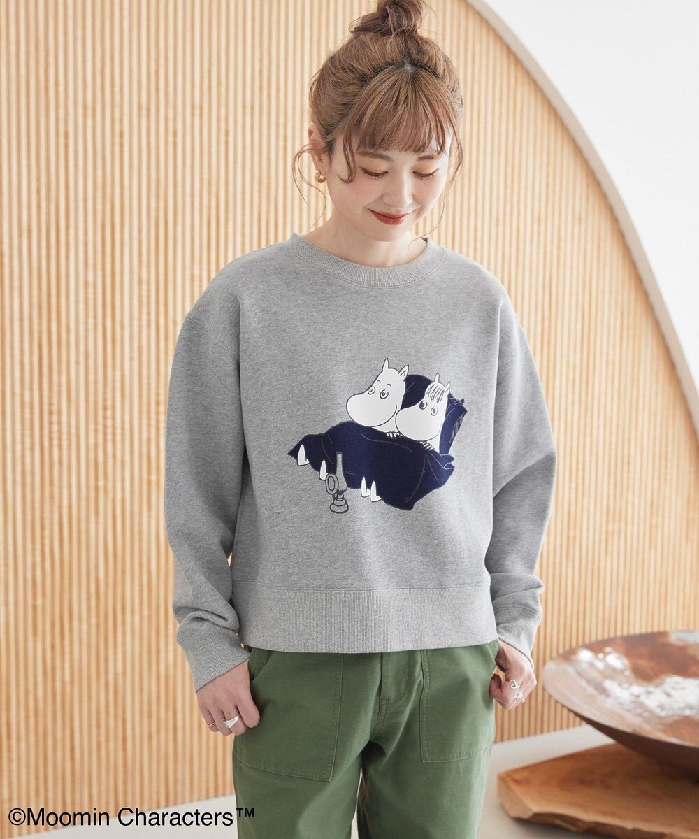 AMERICAN HOLIC Moomin フロッキープリント裏毛プルオーバー 
