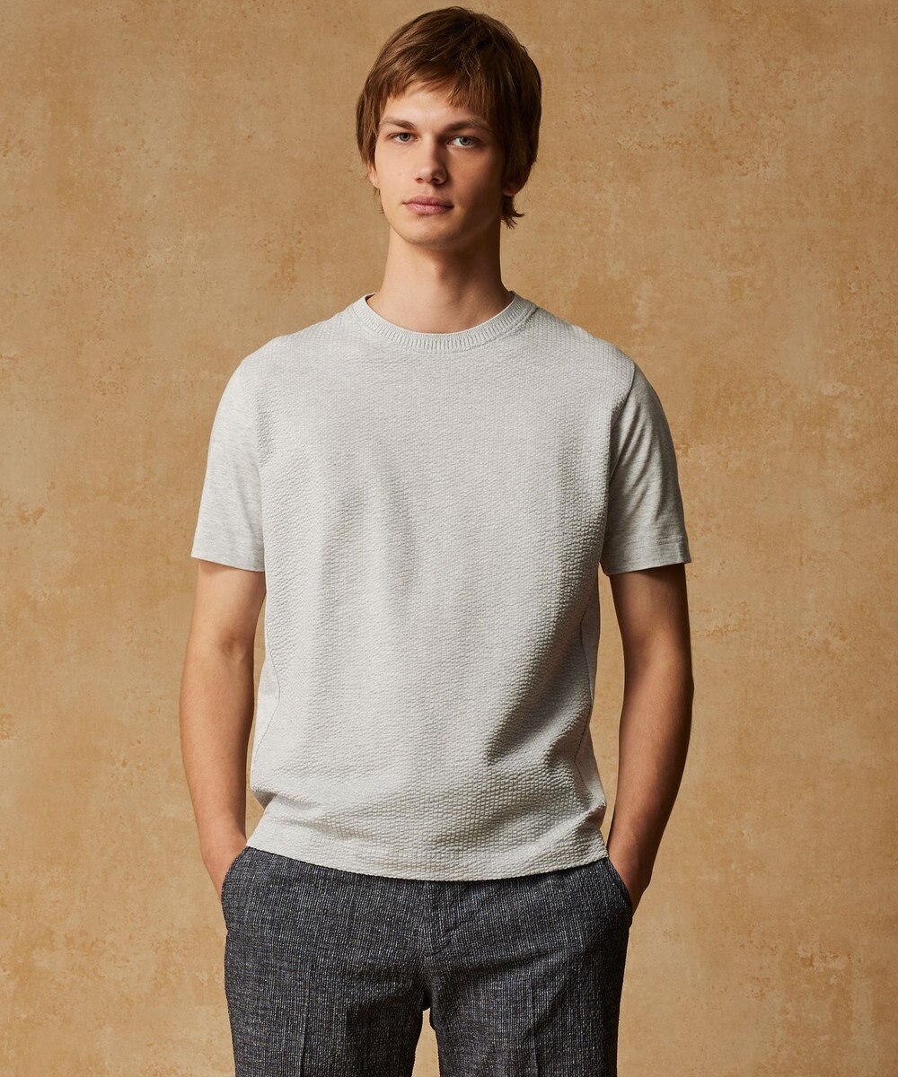 JOSEPH ABBOUD 【オーガニックコットン使用・日本製】JOEコットンサッカークルーネック Tシャツ 