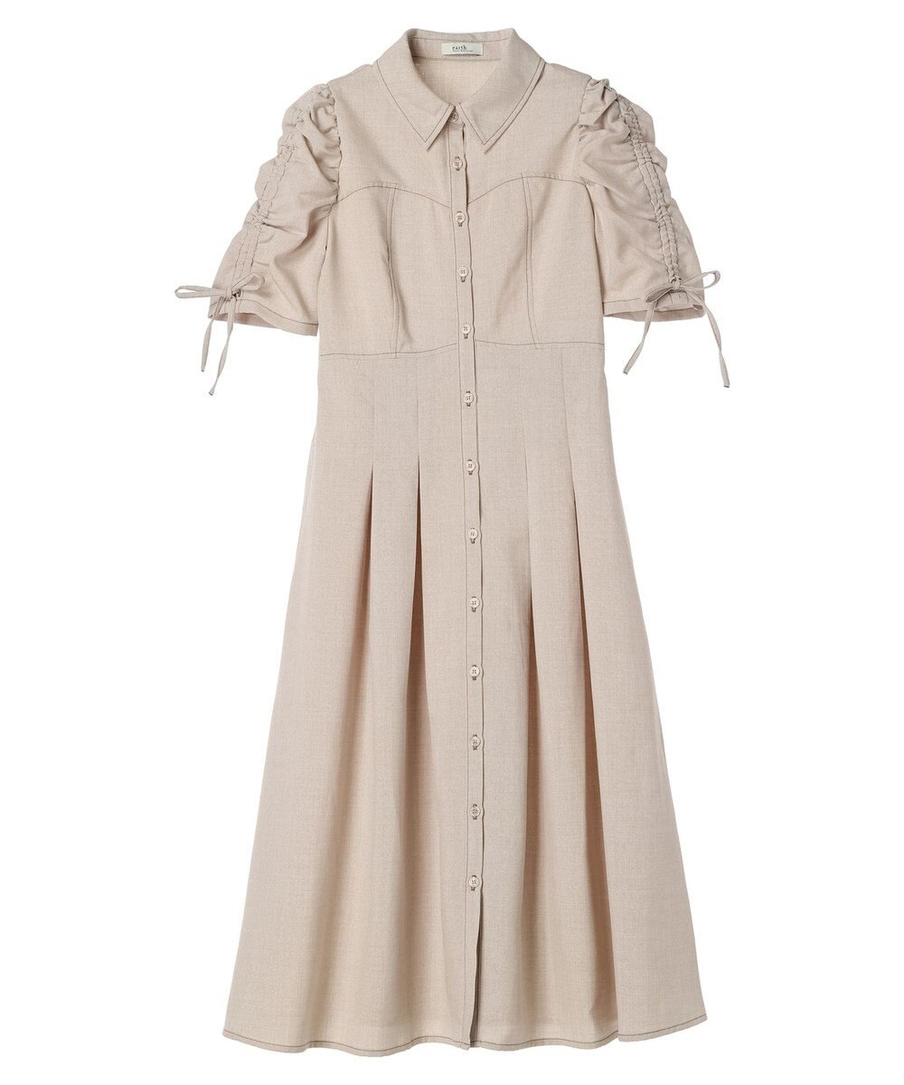 earth music&ecology 袖ドロストシャツワンピース 