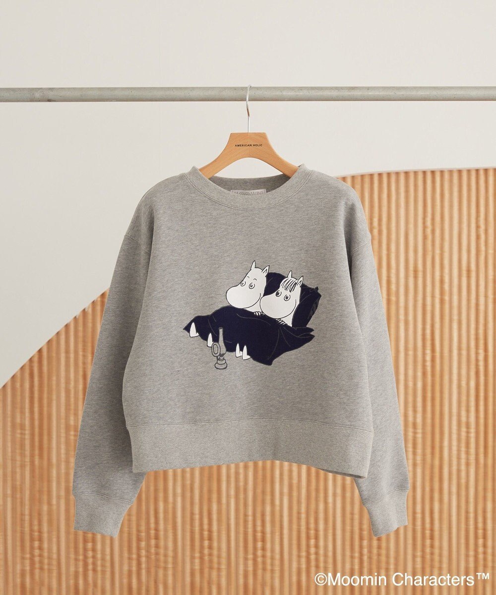 AMERICAN HOLIC Moomin フロッキープリント裏毛プルオーバー 