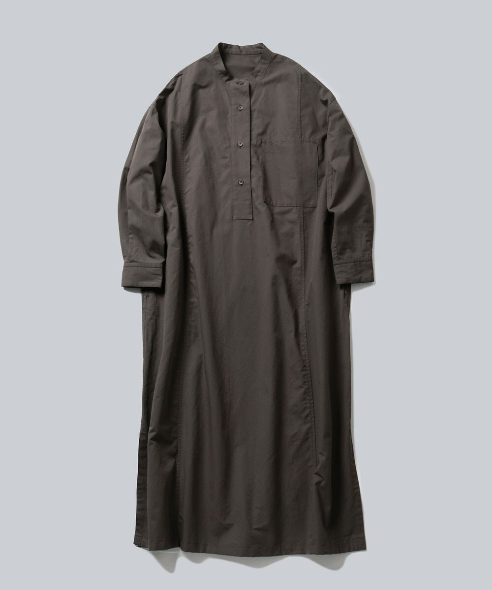 WHITE MAILS COTTON PAPER DUMP BAND COLLAR OVERSIZED シャツドレス 
