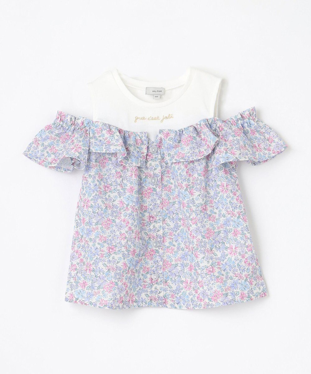 ANY KIDS オフショルダー フリル ブラウス 