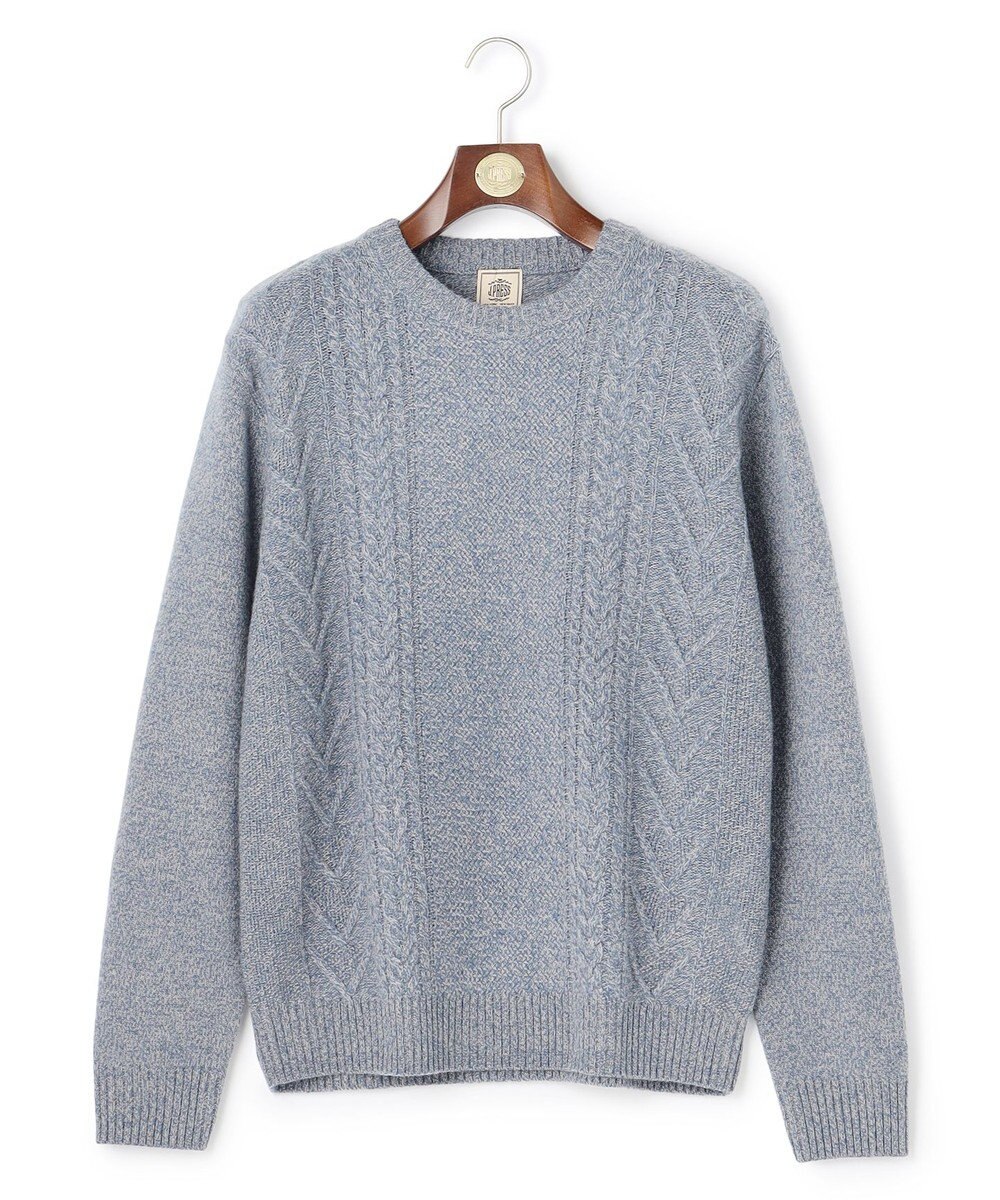 J.PRESS MEN ウール×カシミヤの上質素材【Cash Lamb's Wool】ケーブルクルーネック ニット_25年モデル 