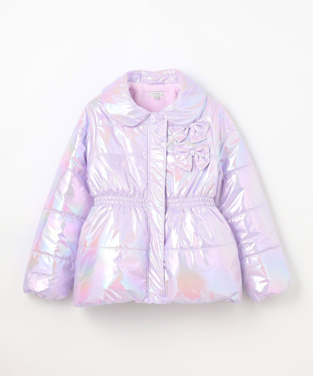 ANY KIDS パール調×フリースボア中綿コート 