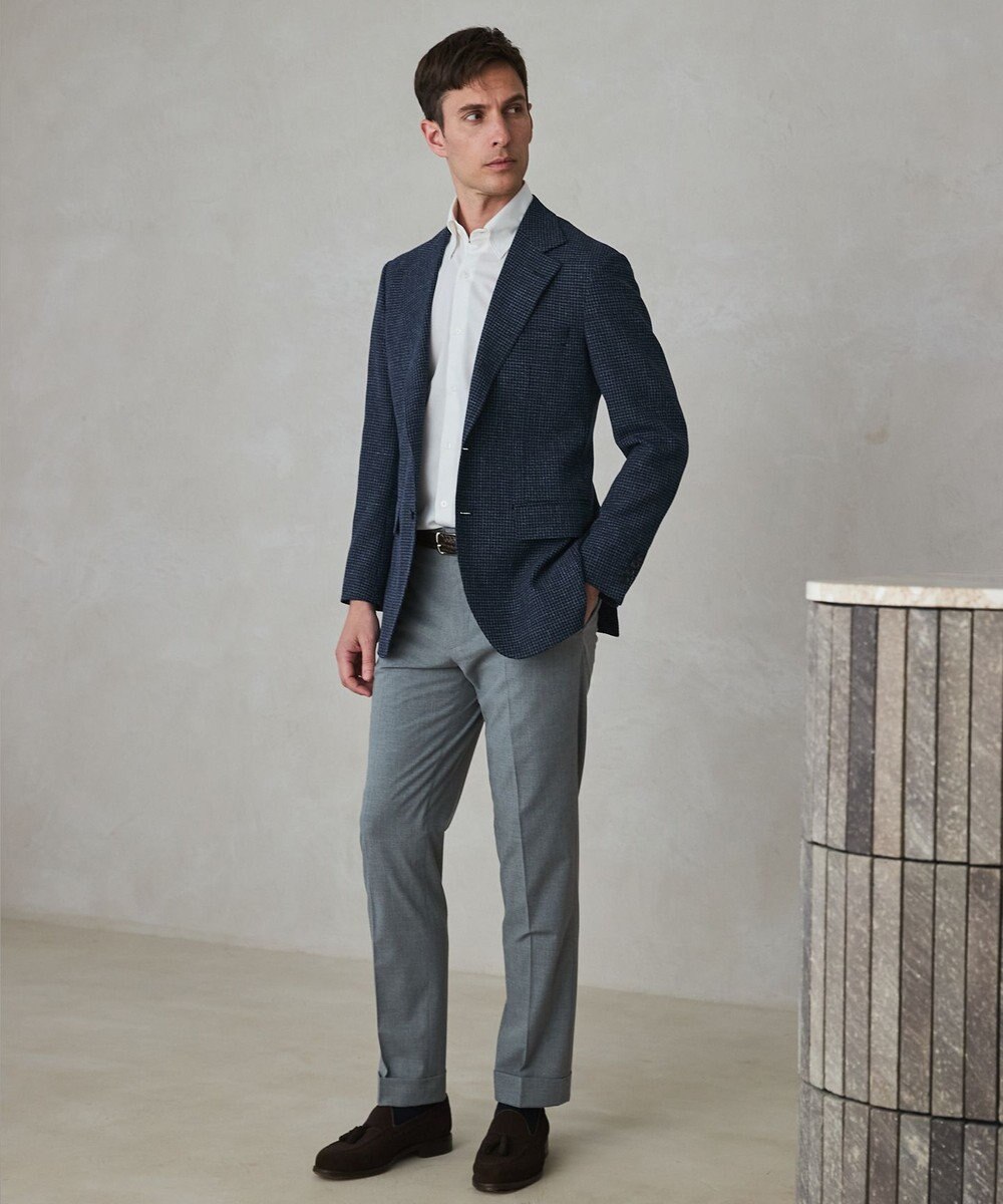 GOTAIRIKU 【尾州】ストレッチメッシュジャケット_千鳥格子柄 