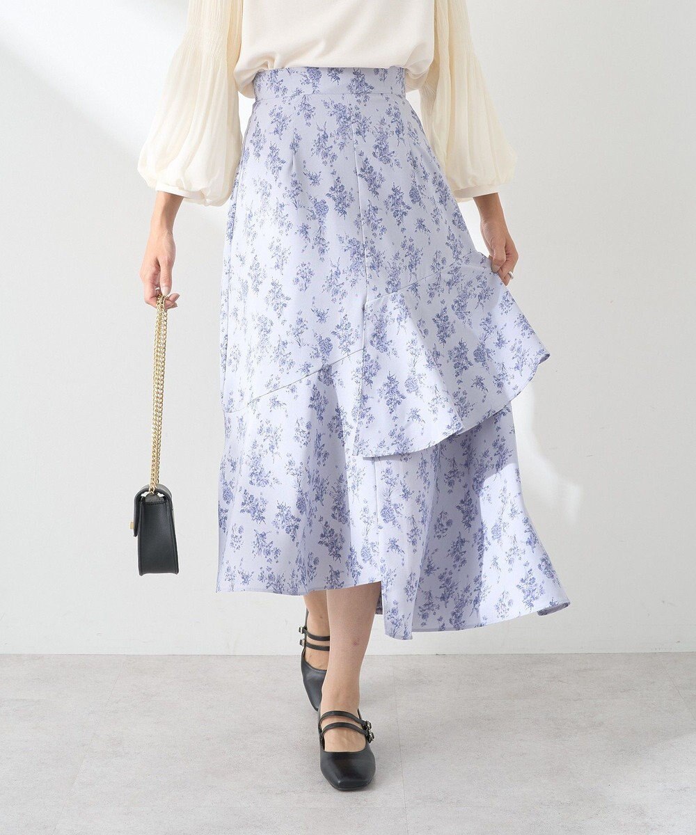 earth music&ecology フラワーアシメティアードスカート 