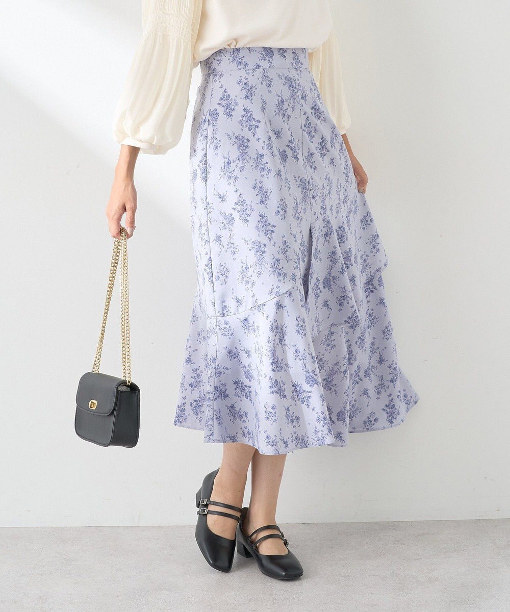 earth music&ecology フラワーアシメティアードスカート 