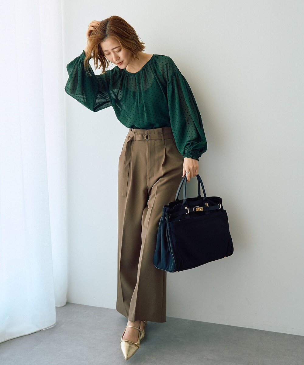 YECCA VECCA シアードットジャガードブラウス 