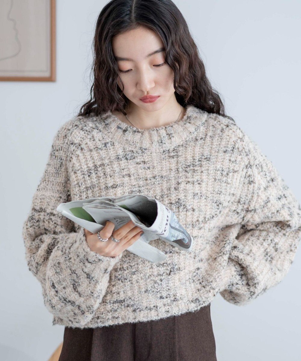 WEGO ミックスブークレ2WAYカーディガン 