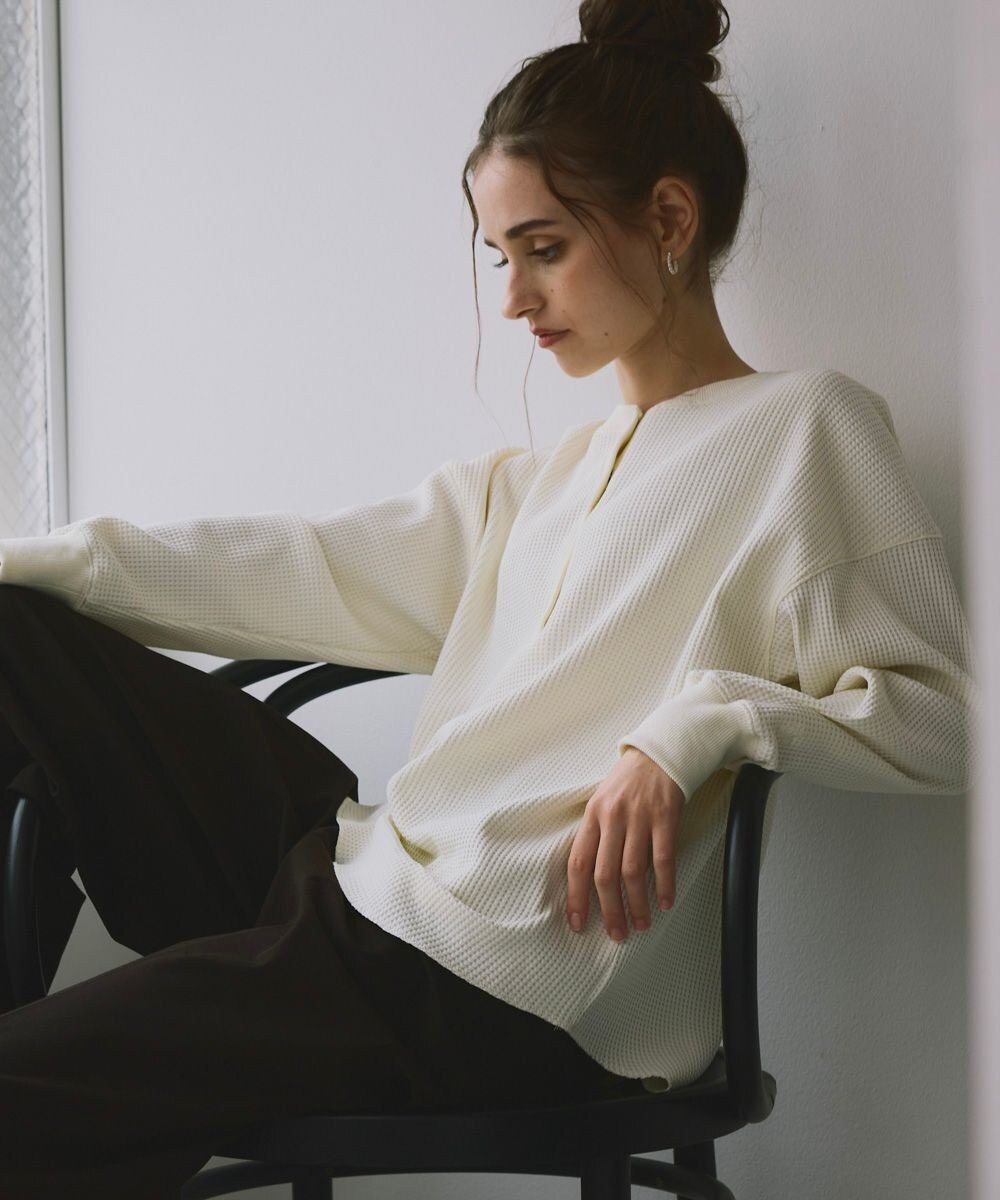 OP／FILA 【ocean pacific】らくティブ/ヘンリーネックワッフルロンT 