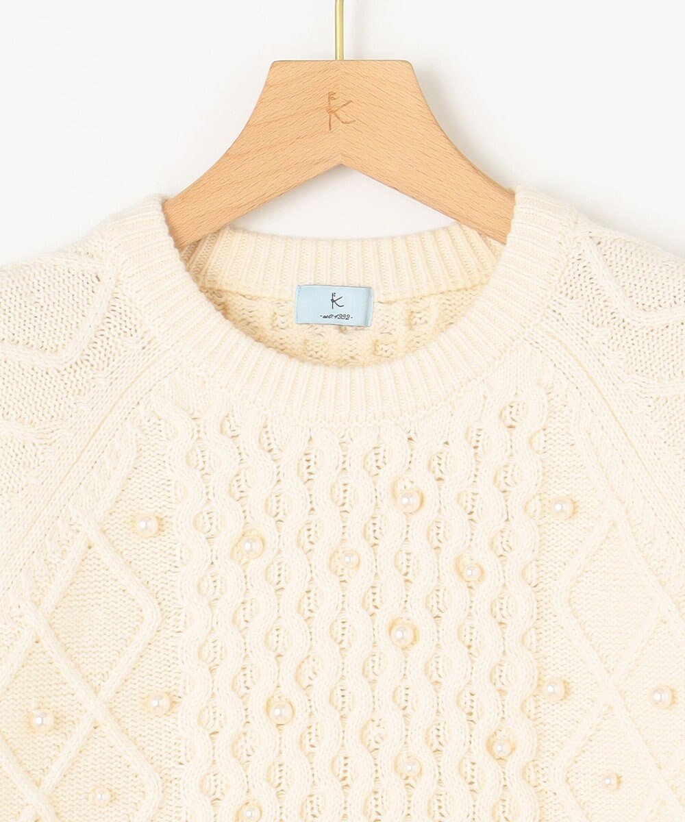 組曲 【WEB限定】パール釦ケーブル ニット 