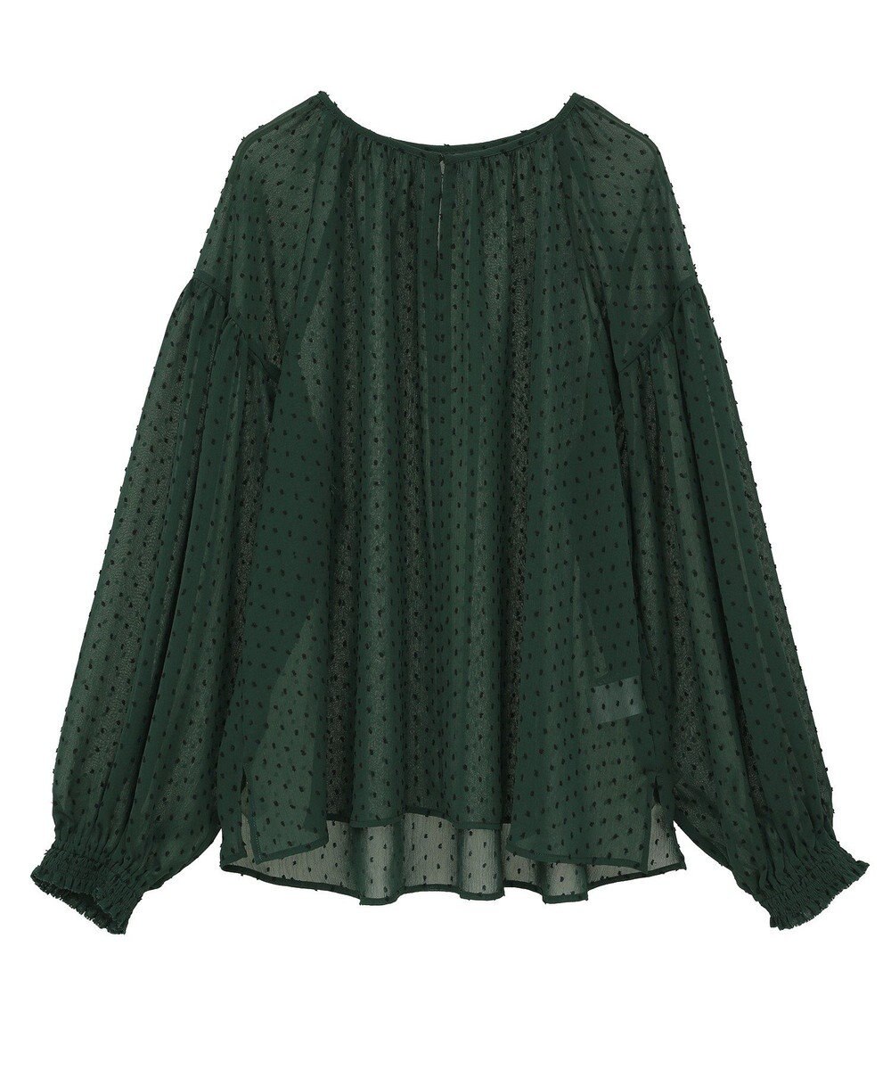 YECCA VECCA シアードットジャガードブラウス 