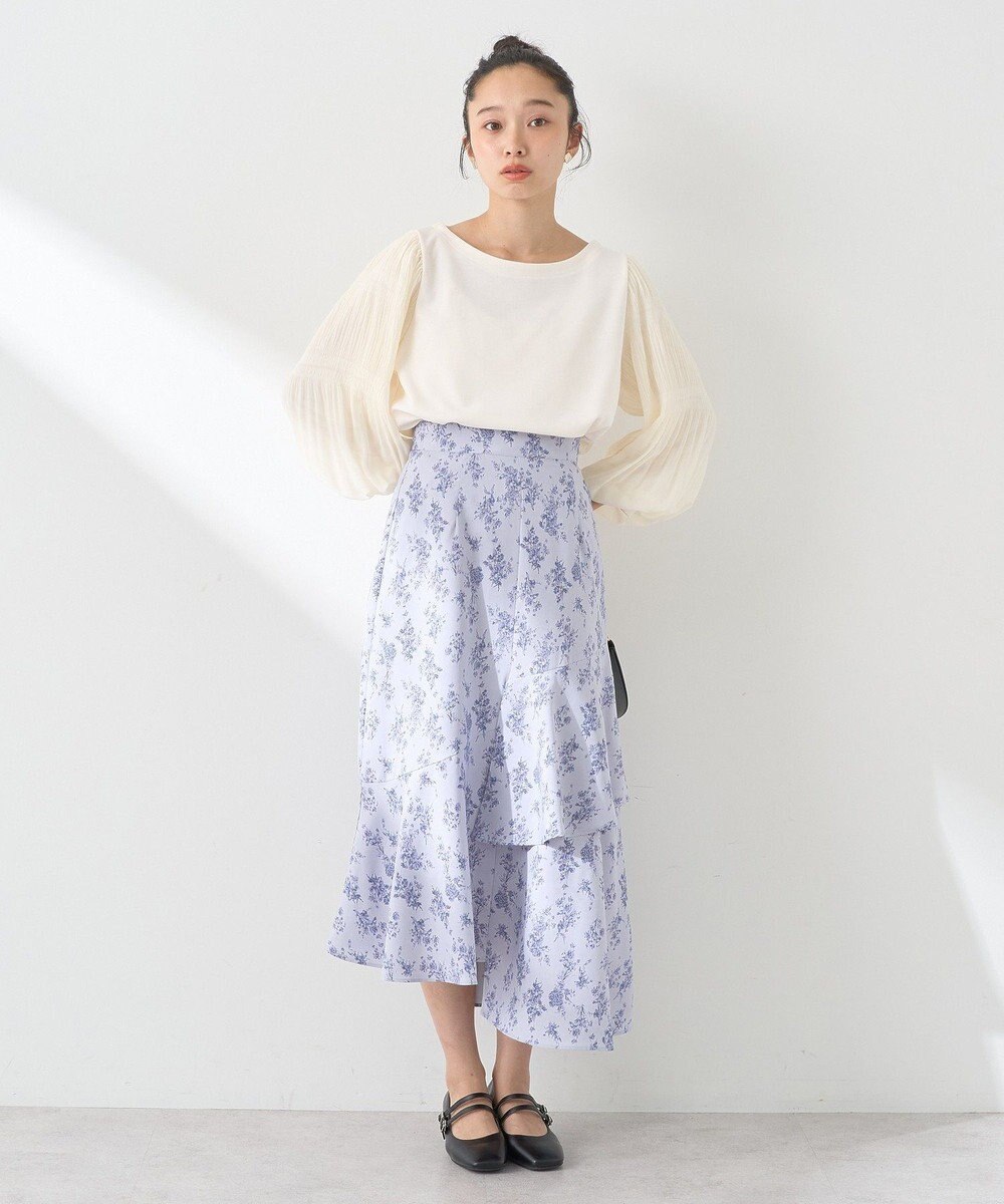 earth music&ecology フラワーアシメティアードスカート 