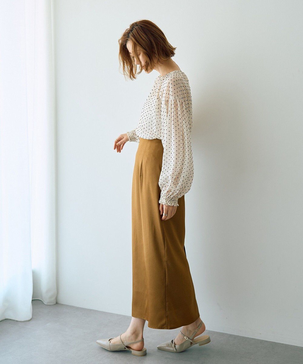 YECCA VECCA シアードットジャガードブラウス 