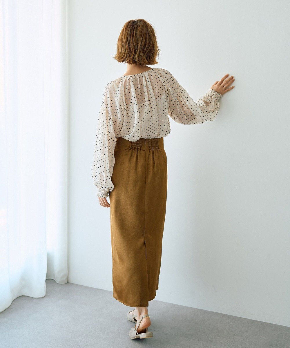 YECCA VECCA シアードットジャガードブラウス 