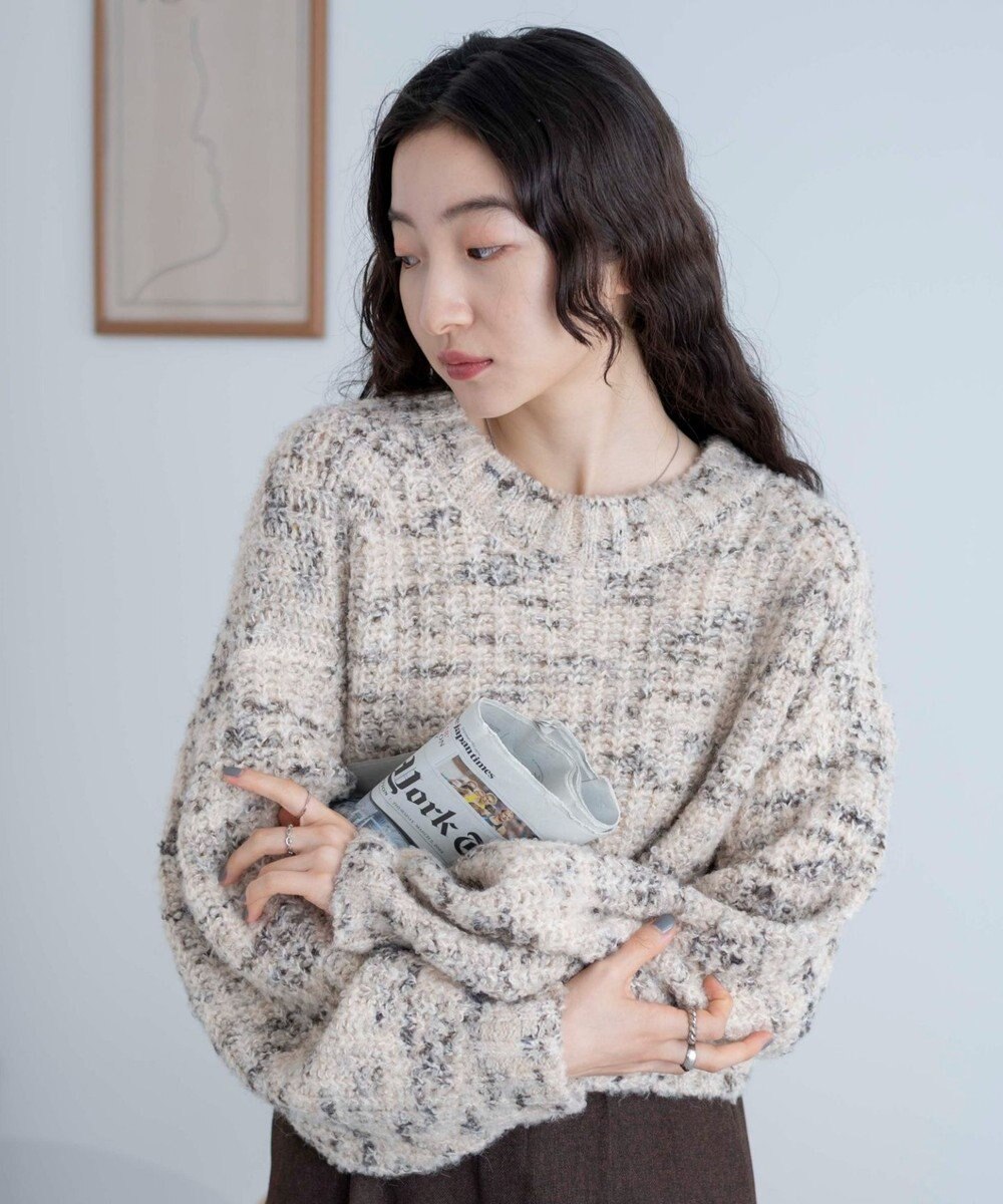 WEGO ミックスブークレ2WAYカーディガン 