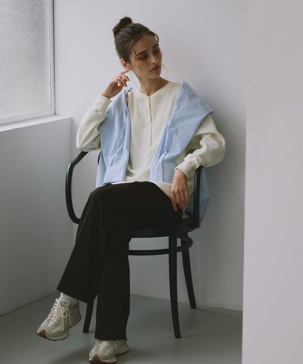 OP／FILA 【ocean pacific】らくティブ/ヘンリーネックワッフルロンT 