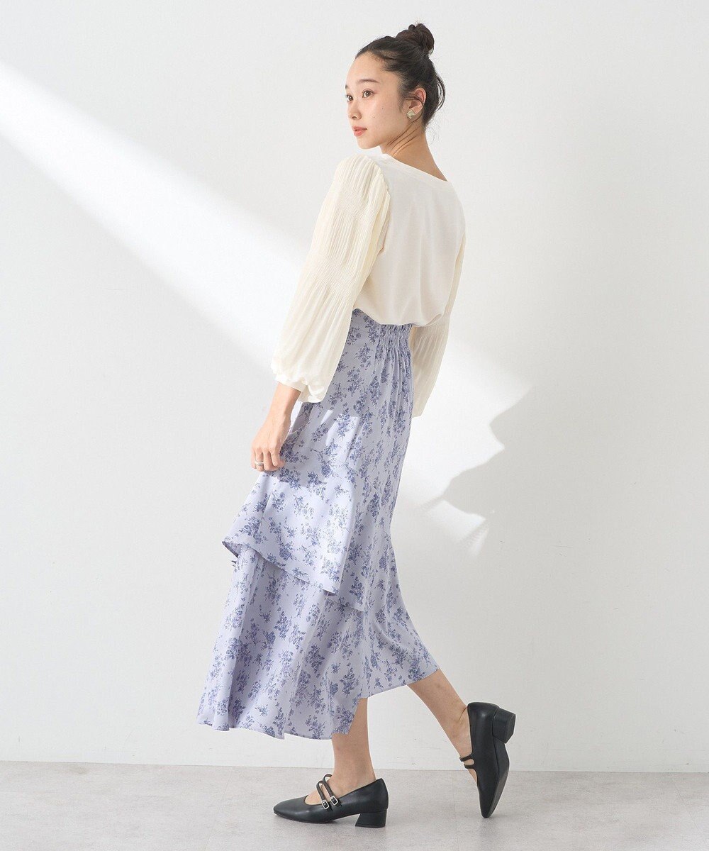 earth music&ecology フラワーアシメティアードスカート 