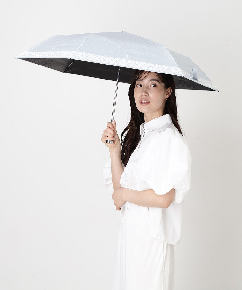 MOONBAT 【WEB限定/ 遮光率100％/遮熱/UV】POLO RALPH LAUREN（ポロ ラルフローレン）晴雨兼用日傘 ワンポイント ポロポニー レース 折りたたみ傘 
