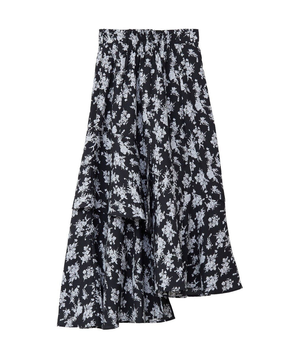 earth music&ecology フラワーアシメティアードスカート 