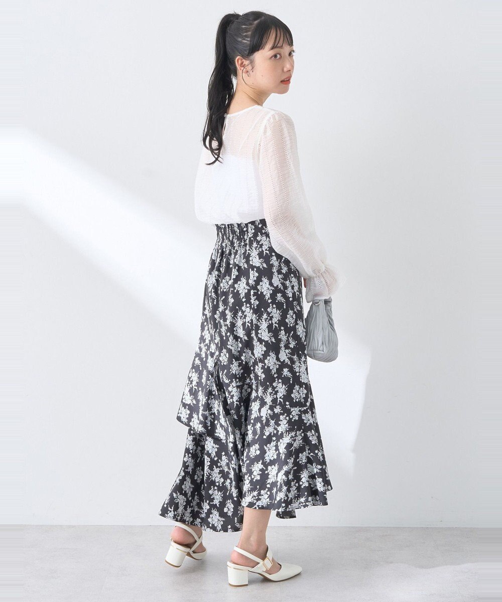 earth music&ecology フラワーアシメティアードスカート 