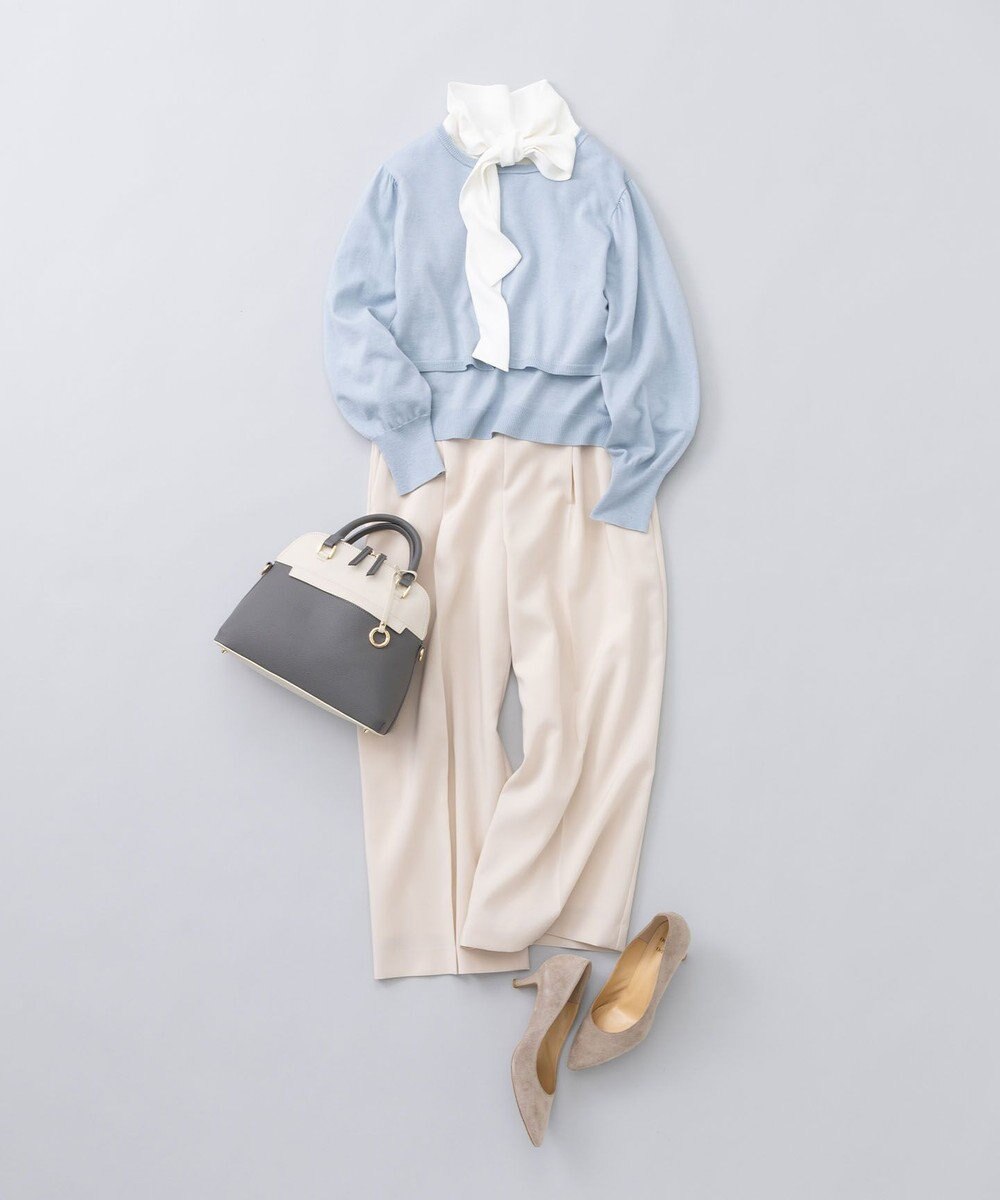 組曲 L 【ストレッチ・イージーケア】オシャクロス ガウチョパンツ 