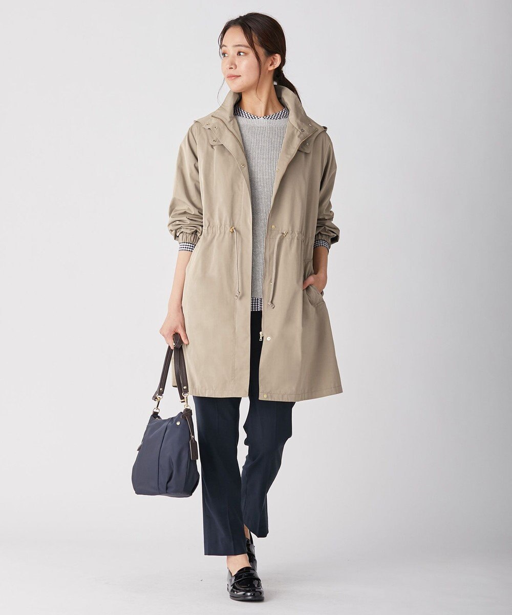 J.PRESS LADIES 【洗える】ポリエステルレーヨンマイクロギャバストレッチ テーパード パンツ 