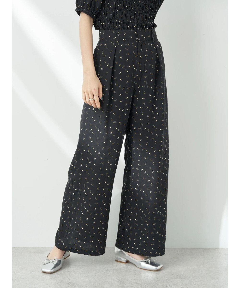 earth music&ecology 花柄ワイドパンツ 