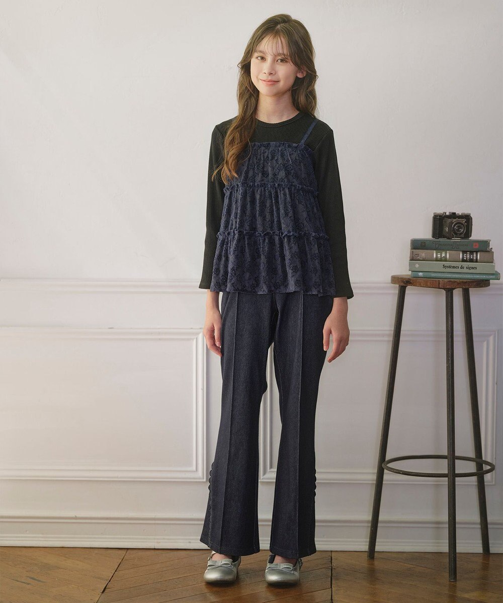 組曲 KIDS 【150-160㎝】フレア デニムパンツ 