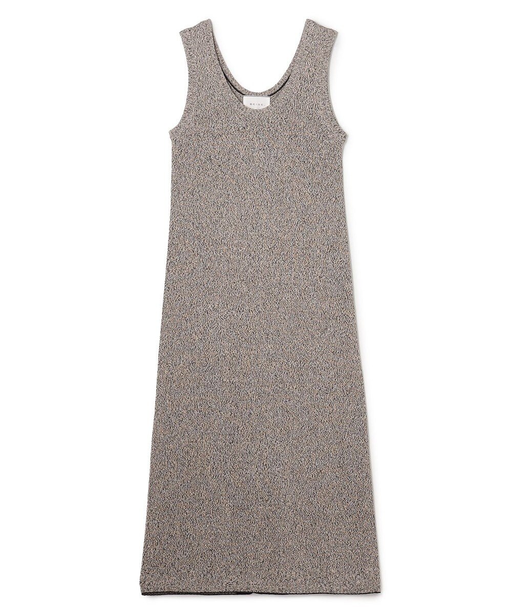 BEIGE， AGATE / Uネック メランジニットドレス 