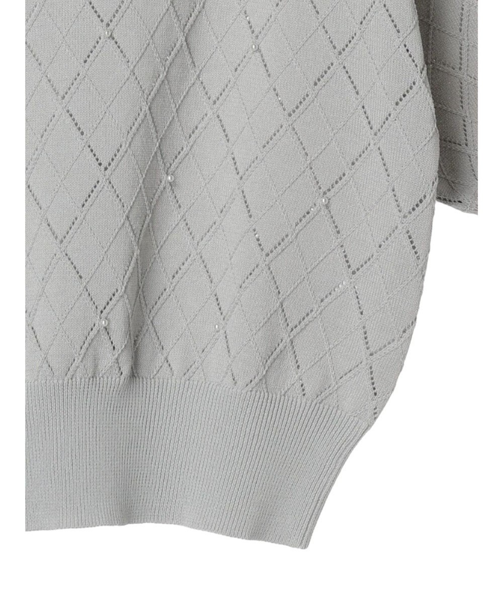 earth music&ecology アーガイルスカシパールニットプルオーバー 