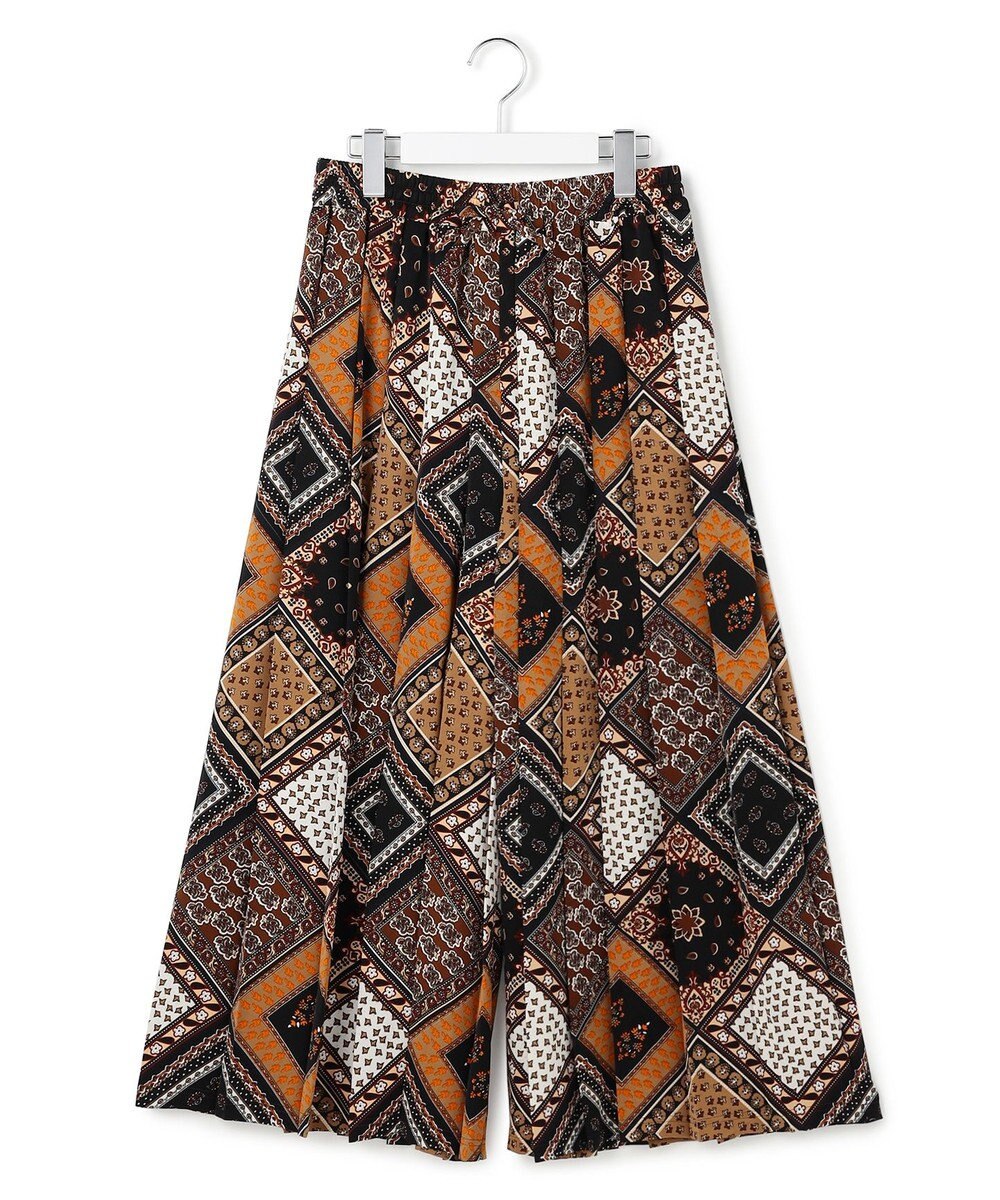 J.PRESS YORK STREET 【WOMEN】プリントワイドプリーツ パンツ 