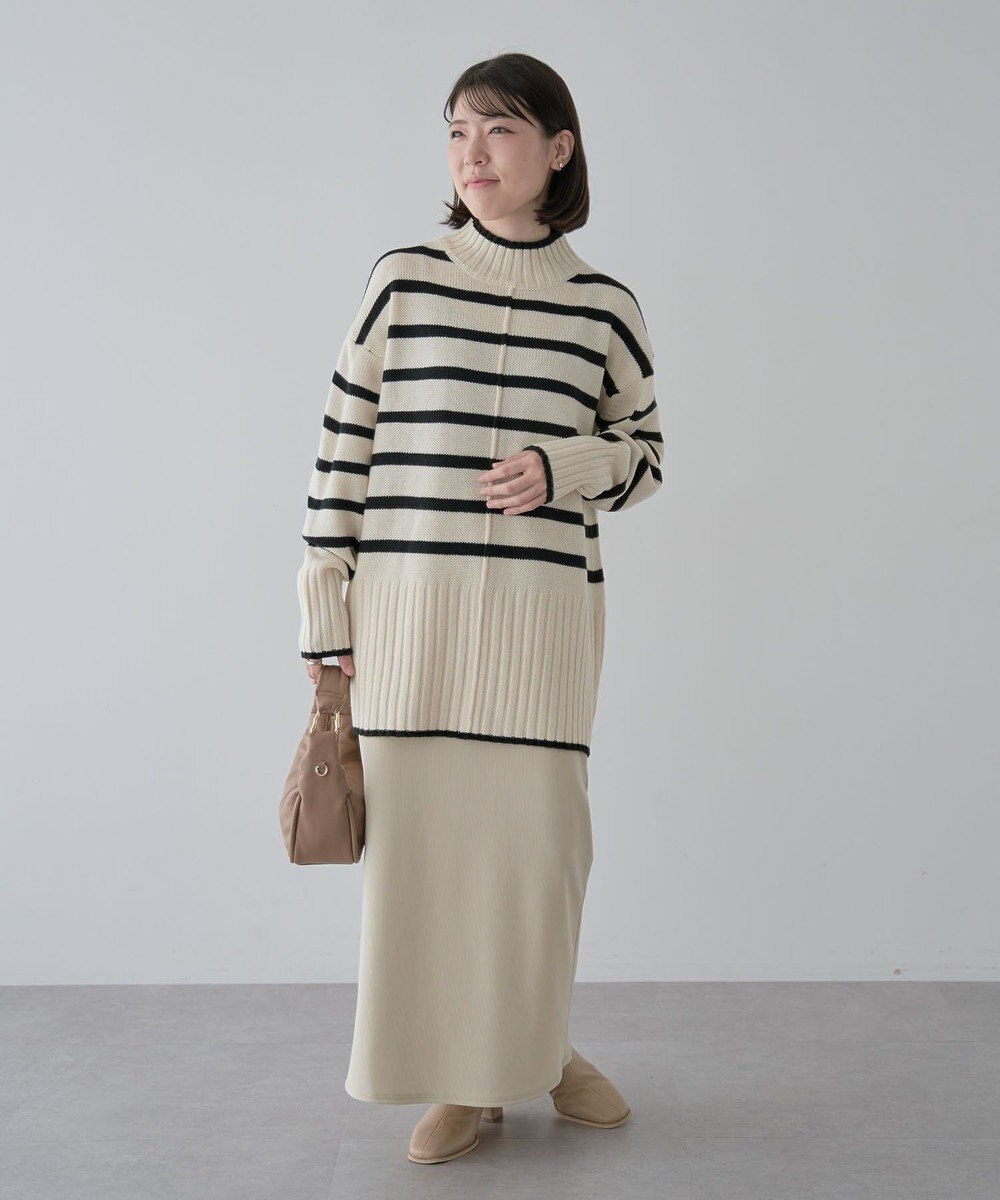 Green Parks 洗えるモックネックニットプルオーバー 