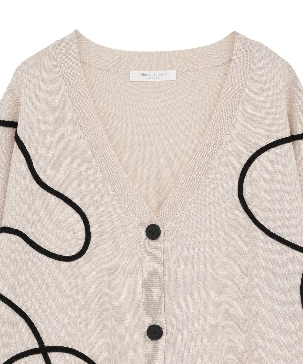 Green Parks 刺繍コードＶネックフレンチカーディガン 