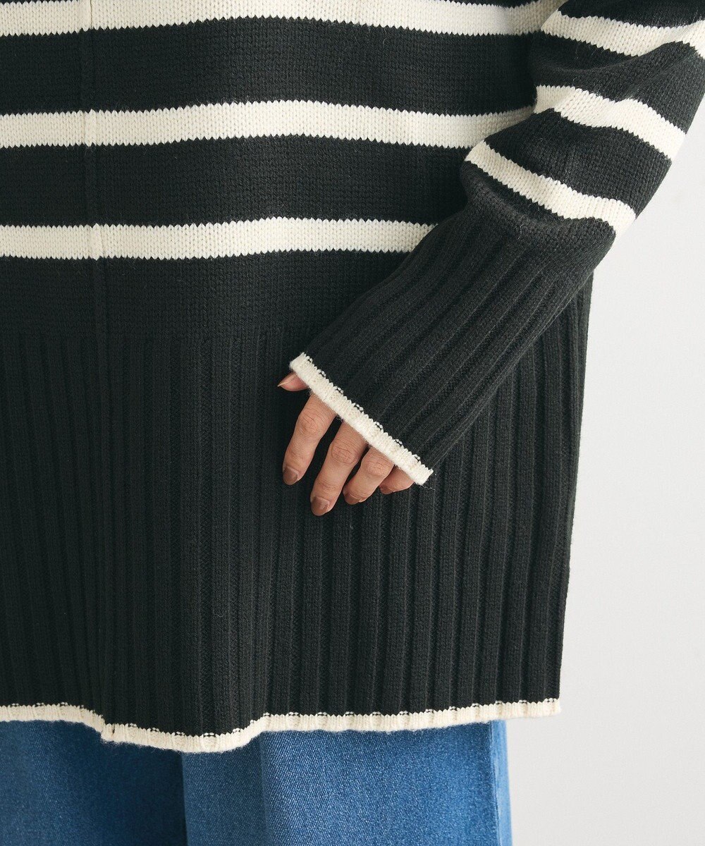 Green Parks 洗えるモックネックニットプルオーバー 