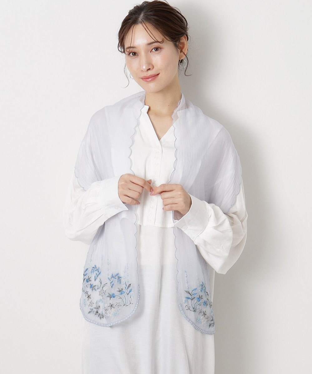 MOONBAT ルナルーチェ ロカ CHANDNI シルクコットン ビーズ刺繍ストール 