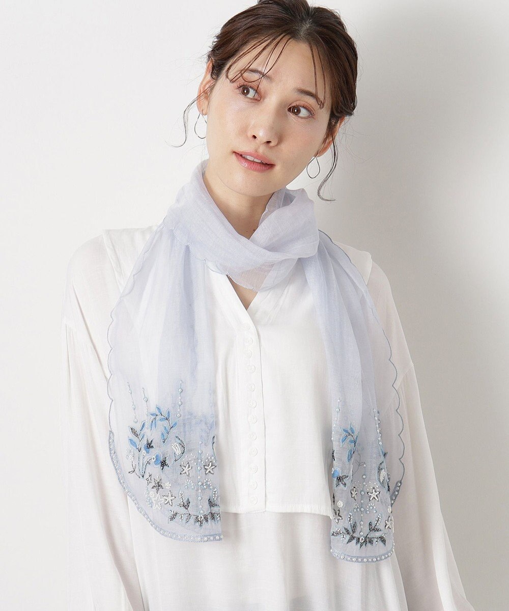 MOONBAT ルナルーチェ ロカ CHANDNI シルクコットン ビーズ刺繍ストール 